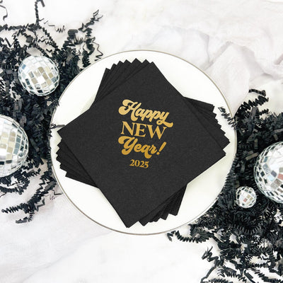 Happy New Year Groovy Napkins