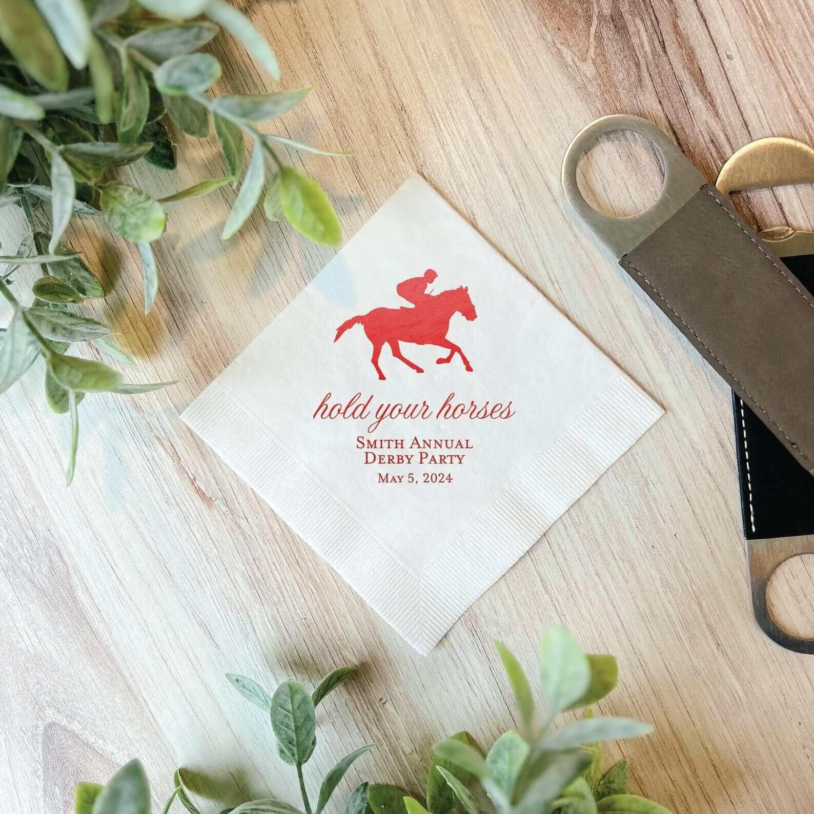 Hold Your Horses Personalized Napkins - Napkins - Foil Stamped