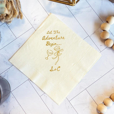 Let The Adventure Begin Wedding Napkins