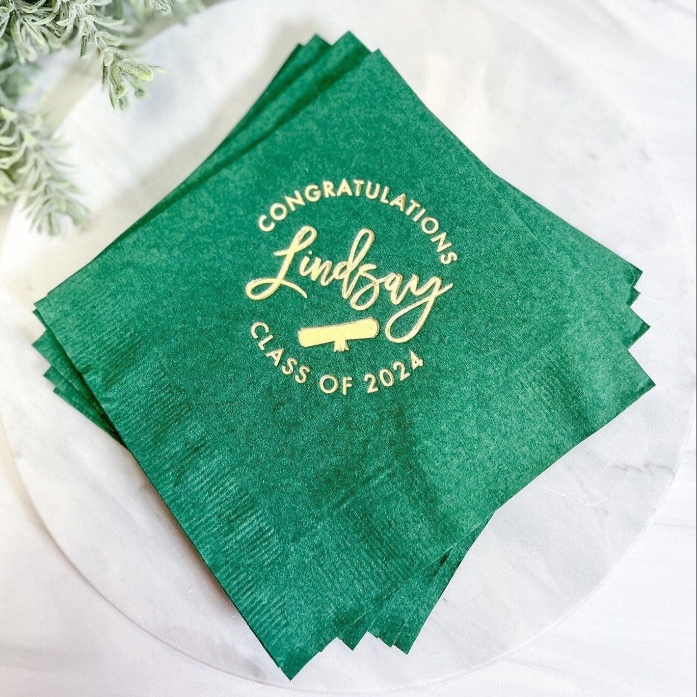 First Name Graduation Party Napkins - Napkins - Foil Stamped