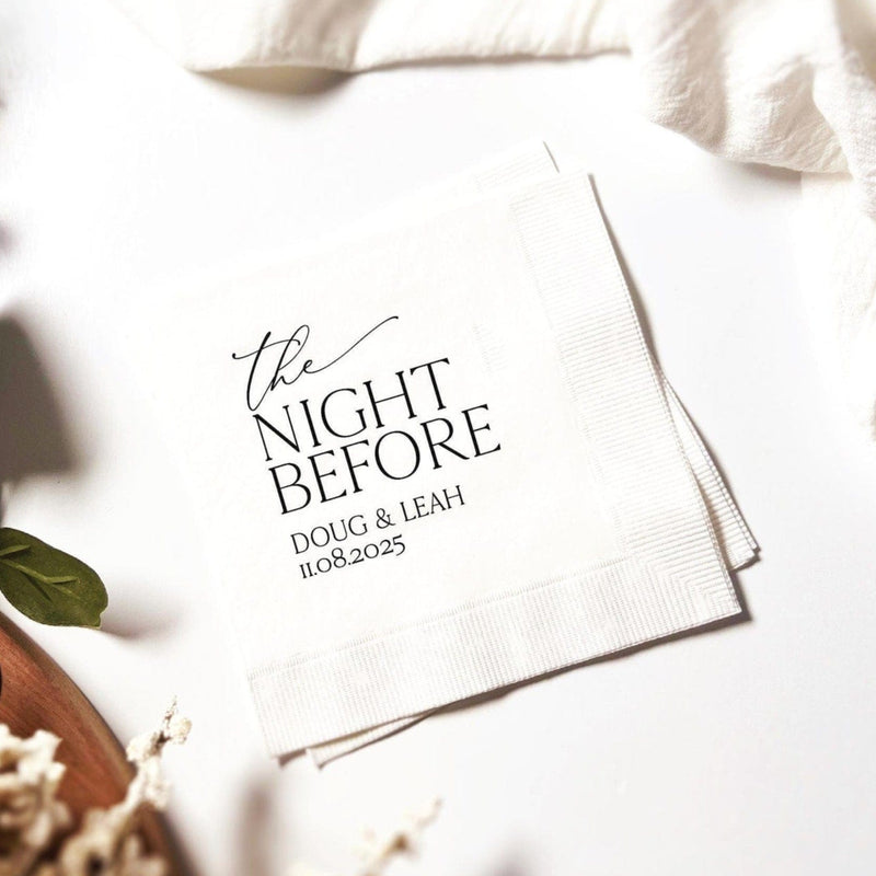 The Night Before Personalized Wedding Napkins - Napkins - Foil Stamped