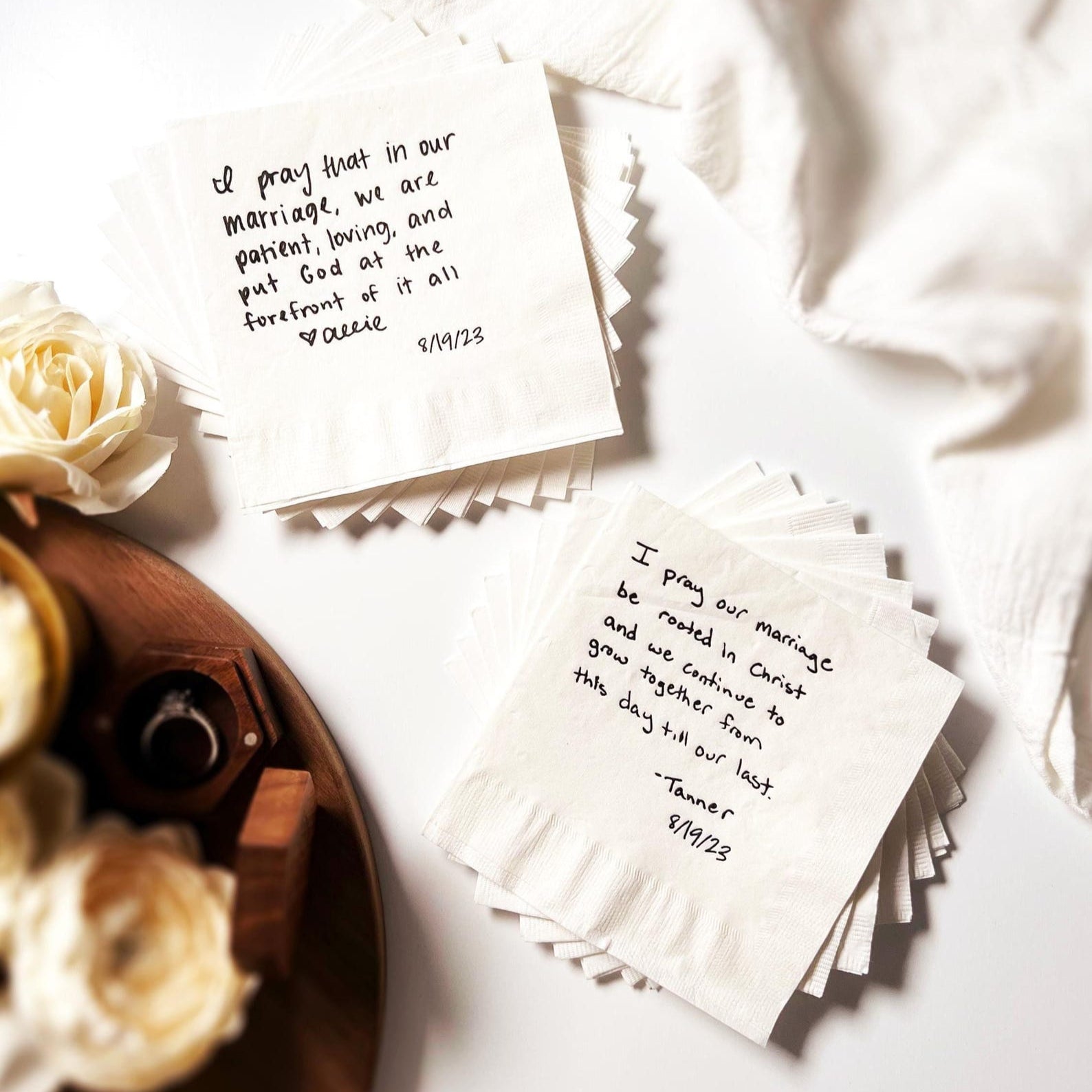Custom Handwritten Wedding Napkins - Napkins - Handwritten