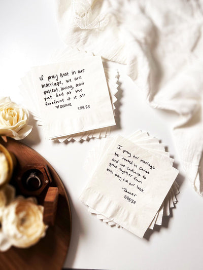 Custom Handwritten Wedding Napkins