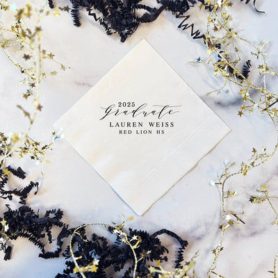Personalized Graduate Name Party Napkins - Napkins - Foil Stamped