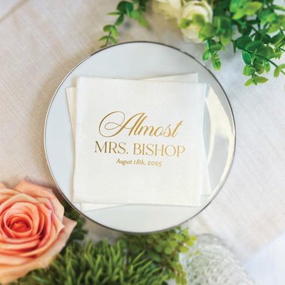 Almost Mrs Bridal Shower Premium Uncoined Napkins