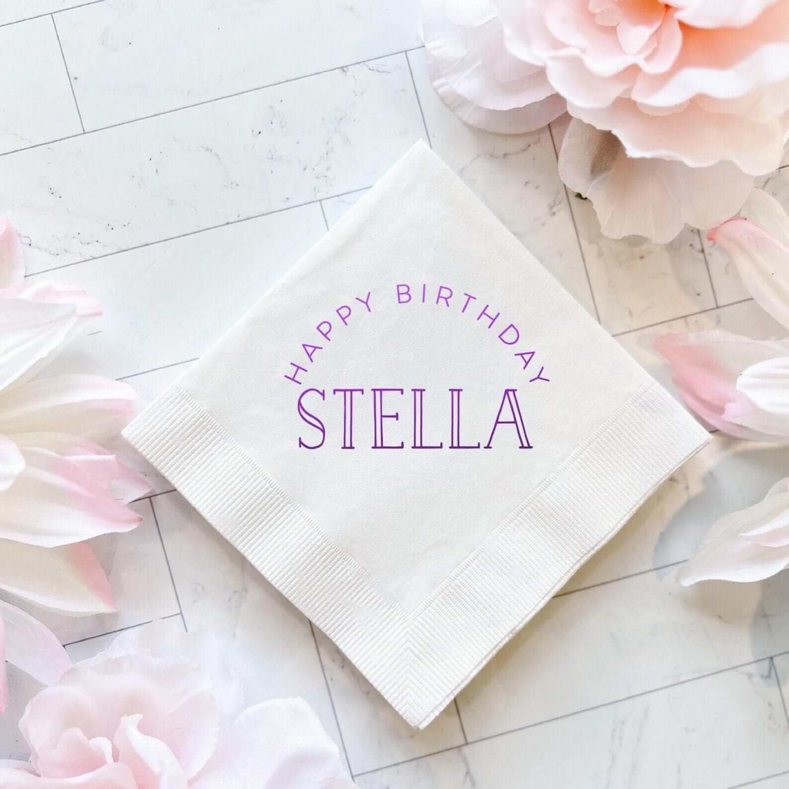 Rainbow Arch Birthday Napkins - Napkins - Foil Stamped