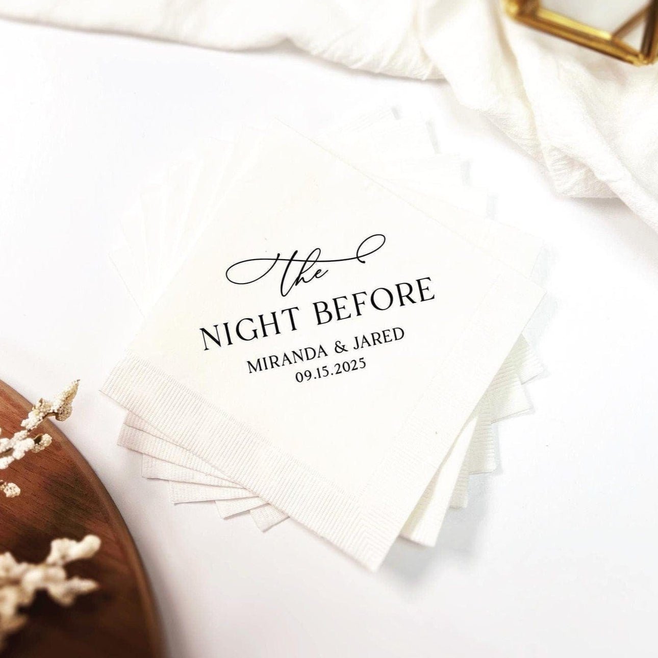 The Night Before Rehearsal Dinner Wedding Napkins - Napkins - Foil Stamped