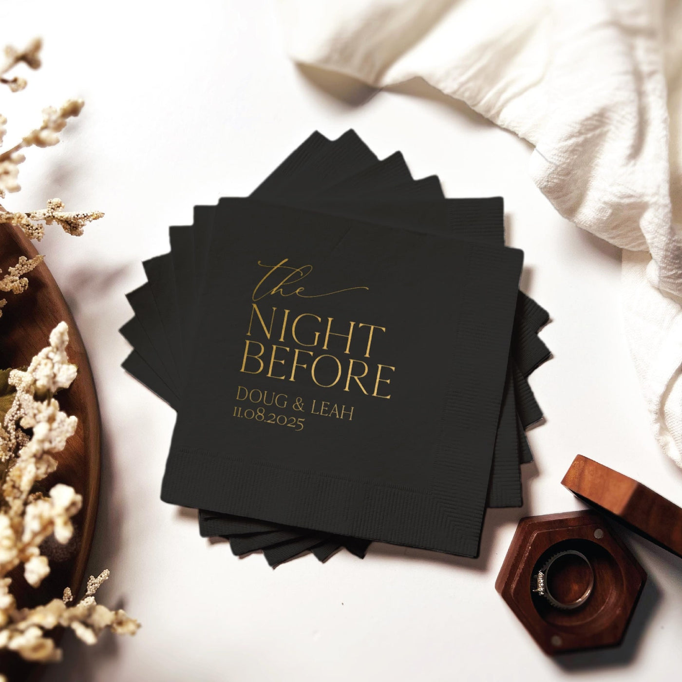 The Night Before Personalized Wedding Napkins