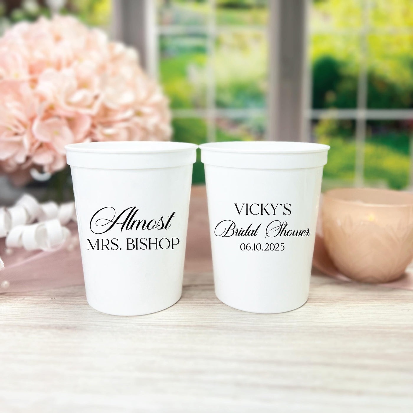 Elegant Almost Mrs Bridal Shower Stadium Cups