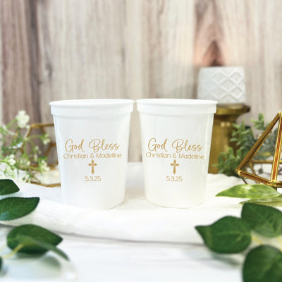 Personalized Christening/Baptism Stadium Cups - Cup - Stadium