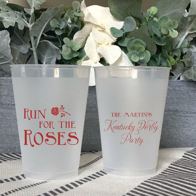 Run for the Roses Plastic Party Cups - Cup - Frosted
