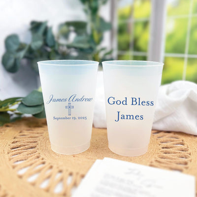 God Bless Personalized Christening Shatterproof Cups - Cup - Frosted
