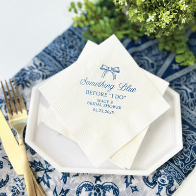 Something Blue Before I Do Bridal Shower Napkins