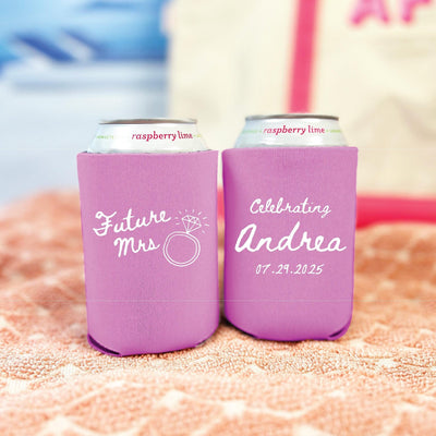 Future Mrs Personalized Bridal Shower Can Coolers