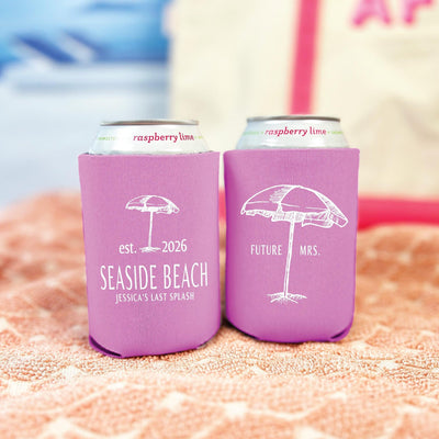 Beach Bach Personalized Bachelorette Can Cooler