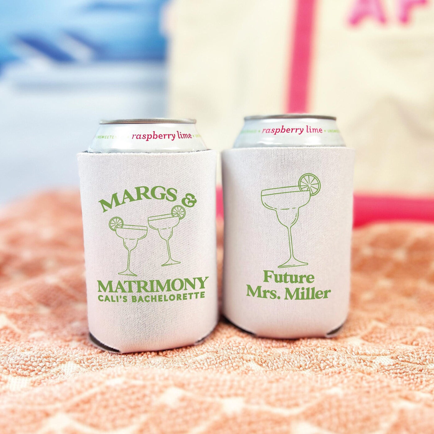 Margs & Matrimony Personalized Bachelorette Can Cooler