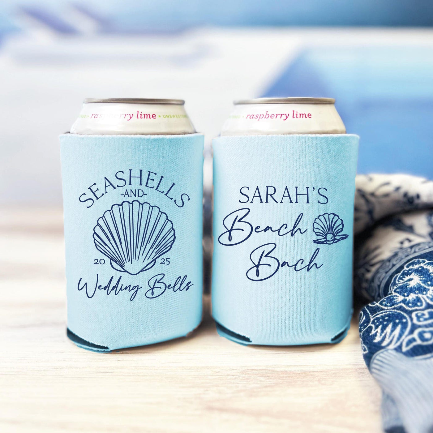 Seashells And Wedding Bells Bachelorette Can Cooler