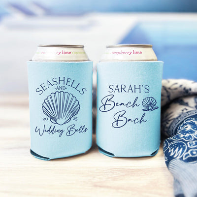 Seashells And Wedding Bells Bachelorette Can Cooler