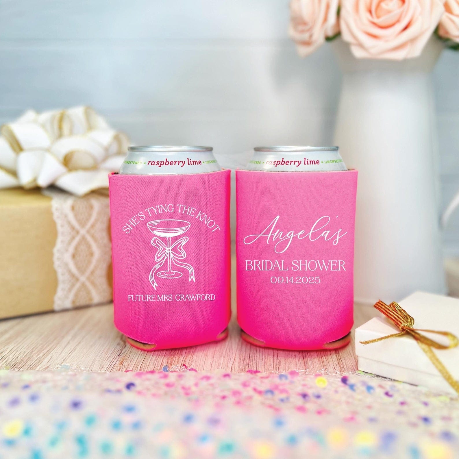 She's Tying The Knot Bridal Shower Can Coolers - Can Cooler