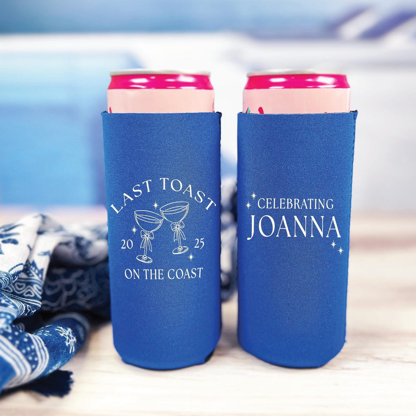 Last Toast On The Coast Bachelorette Slim Can Cooler