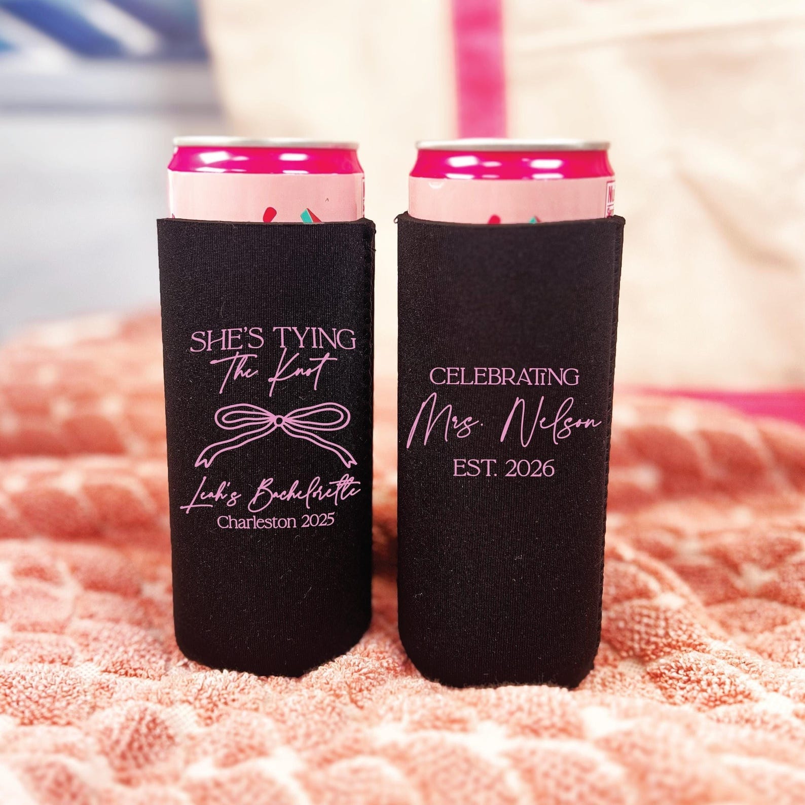 She's Tying The Knot Bachelorette Slim Can Cooler - Can Cooler - Slim