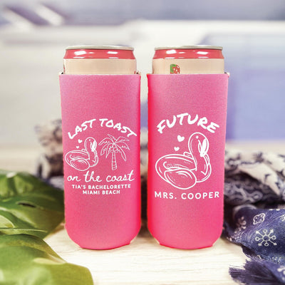 Last Toast On The Coast Bachelorette Slim Can Cooler