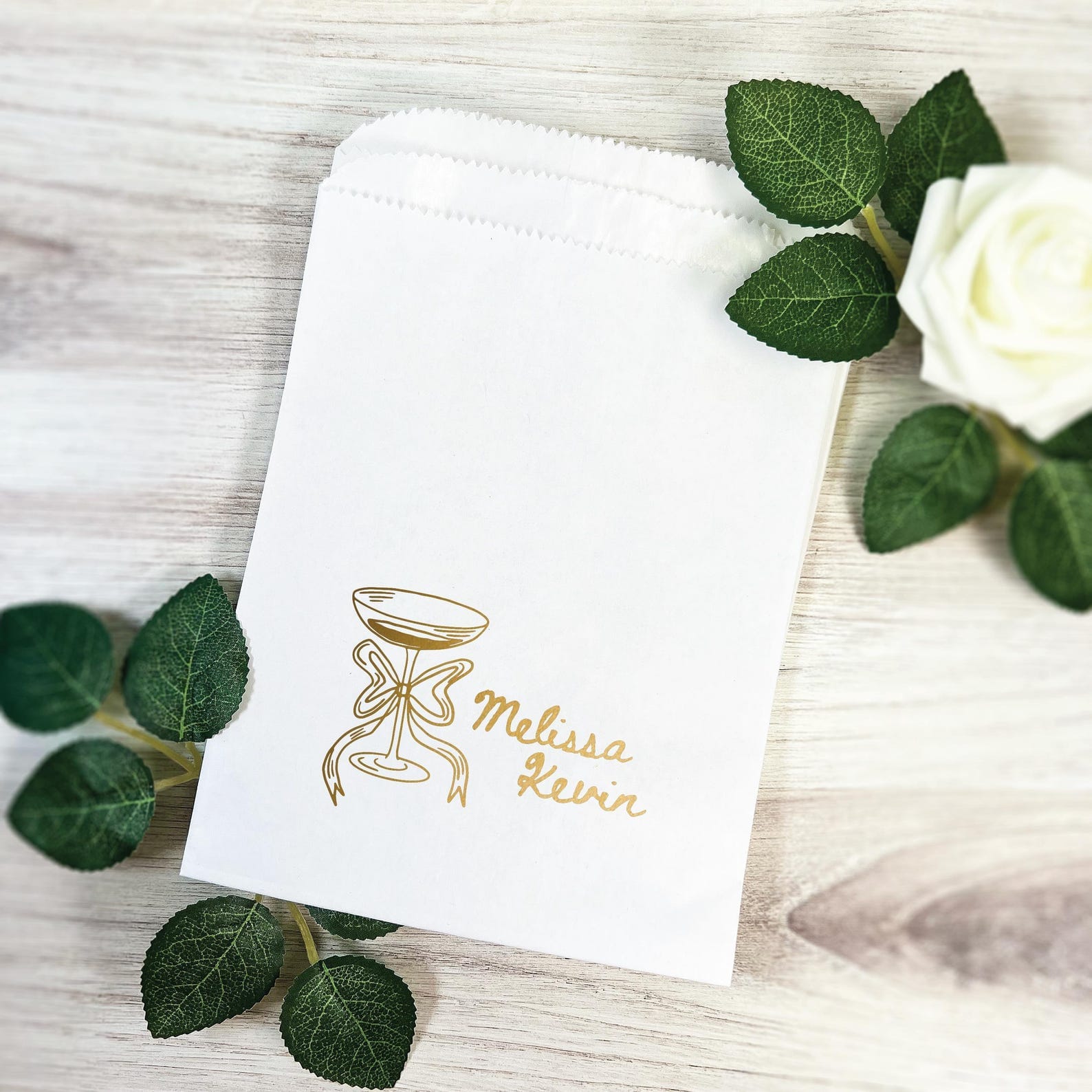 Personalized Foil Wedding Treat Bags - Treat Bag - Paper