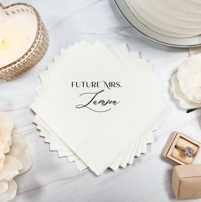 Future Mrs Script Bridal Shower Napkins