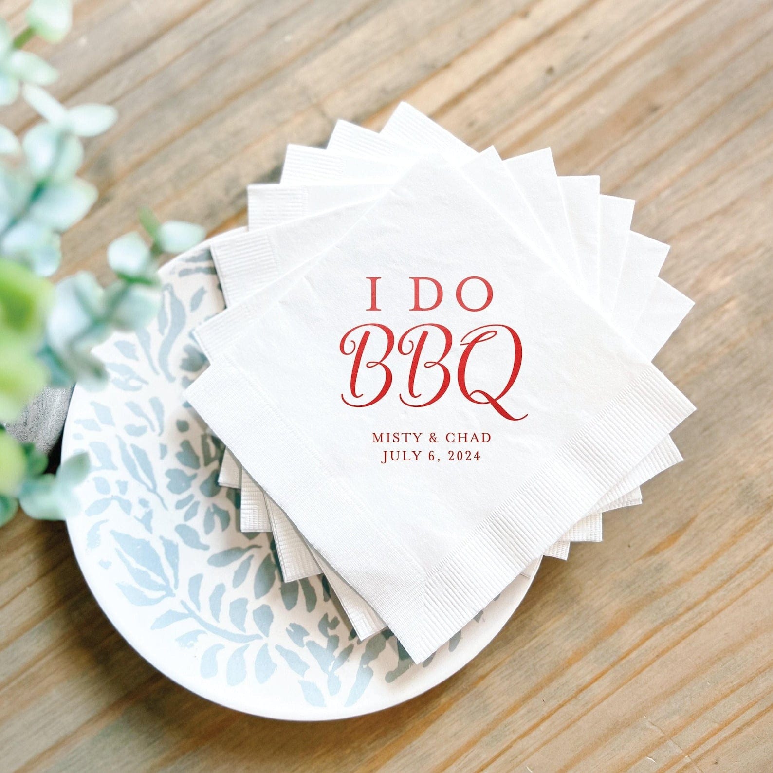 I Do BBQ Personalized Wedding Napkins