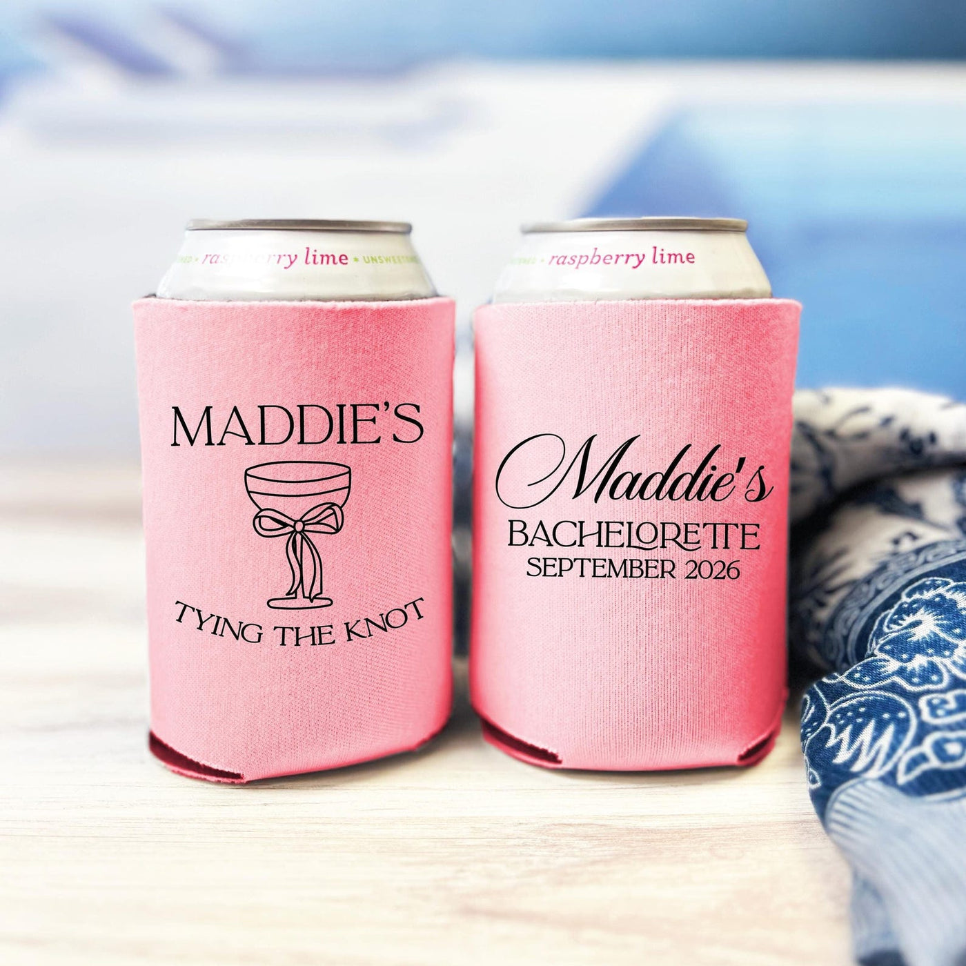 Tying The Knot Personalized Bachelorette Can Cooler