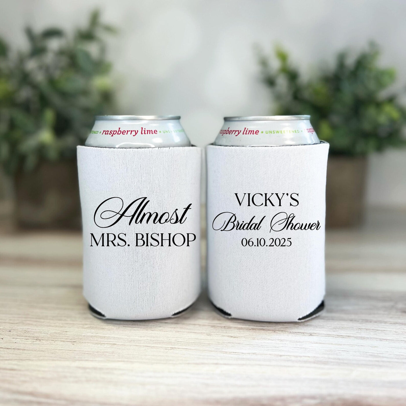 Elegant Almost Mrs Personalized Bridal Shower Can Coolers