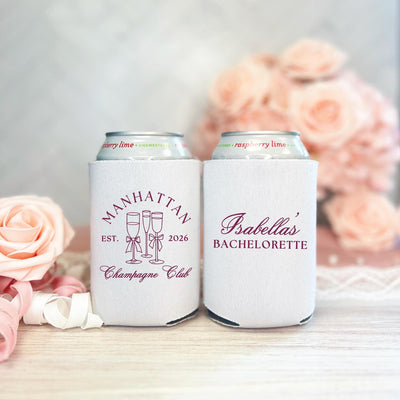 Champagne Club Personalized Bachelorette Can Cooler