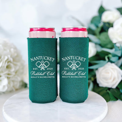 Pickleball Club Bachelorette Slim Can Cooler