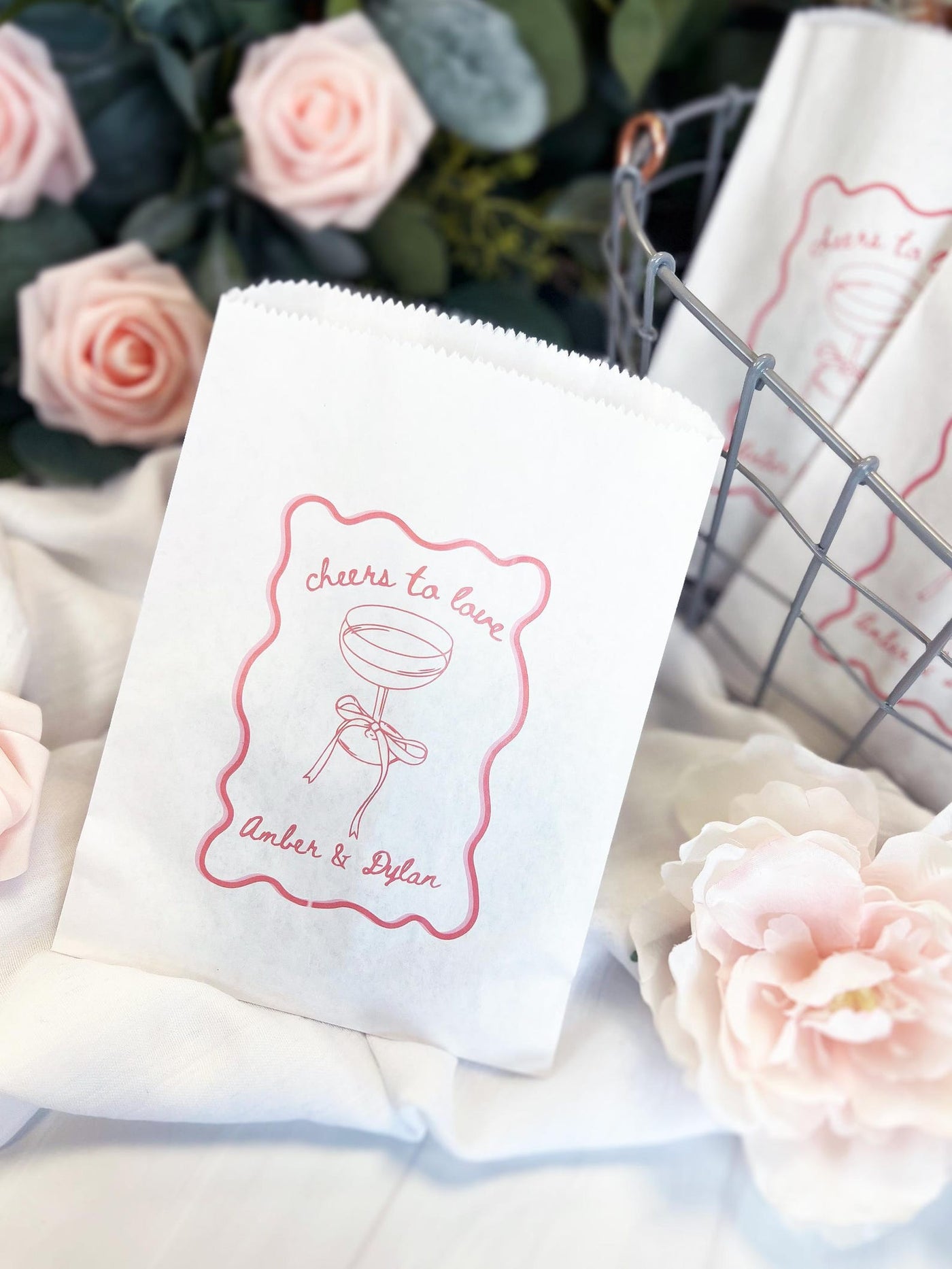 Cheers to Love Wedding Favor Treat Bags - Treat Bag - Full Color