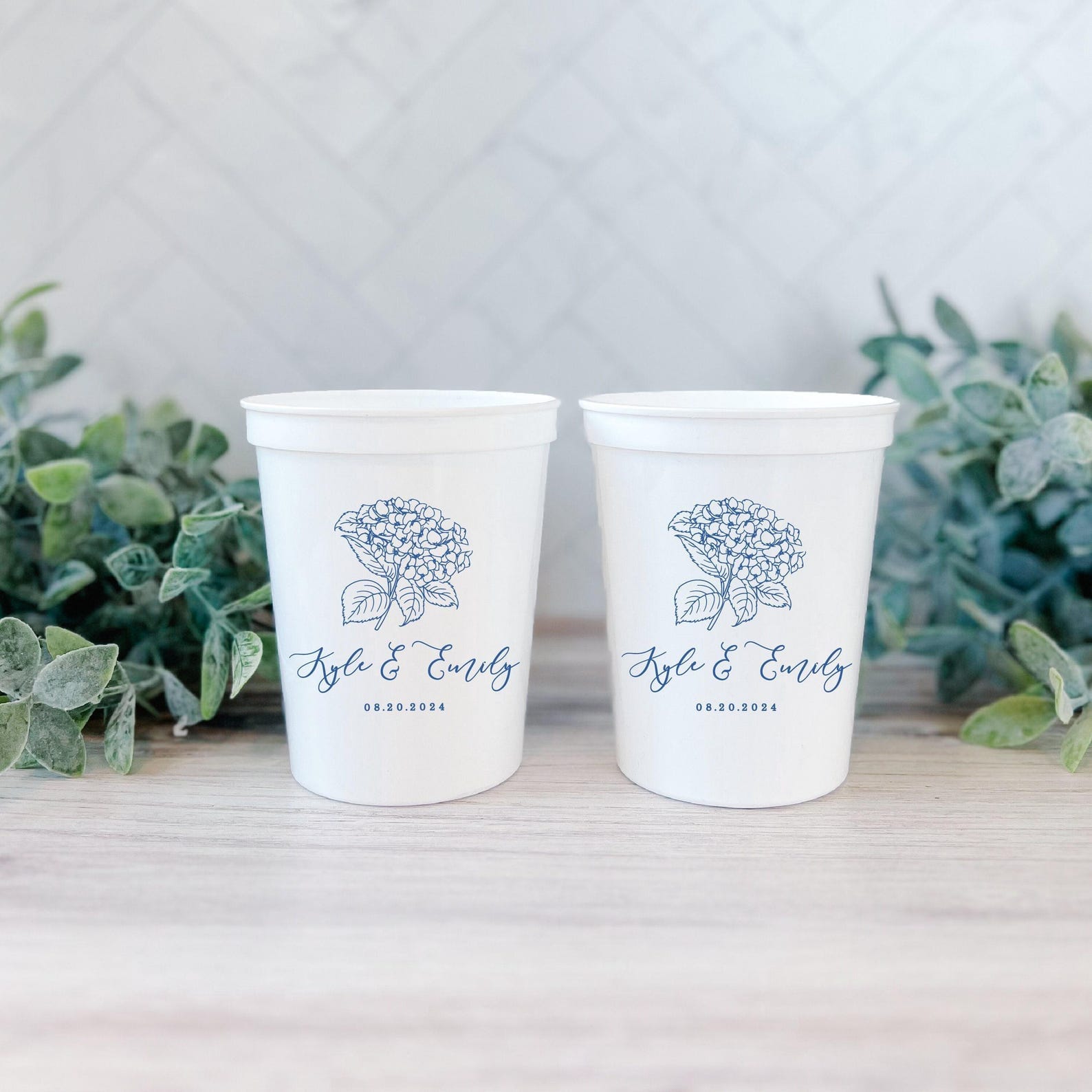 Summer Hydrangea Wedding Reception Stadium Cups - Cup - Stadium