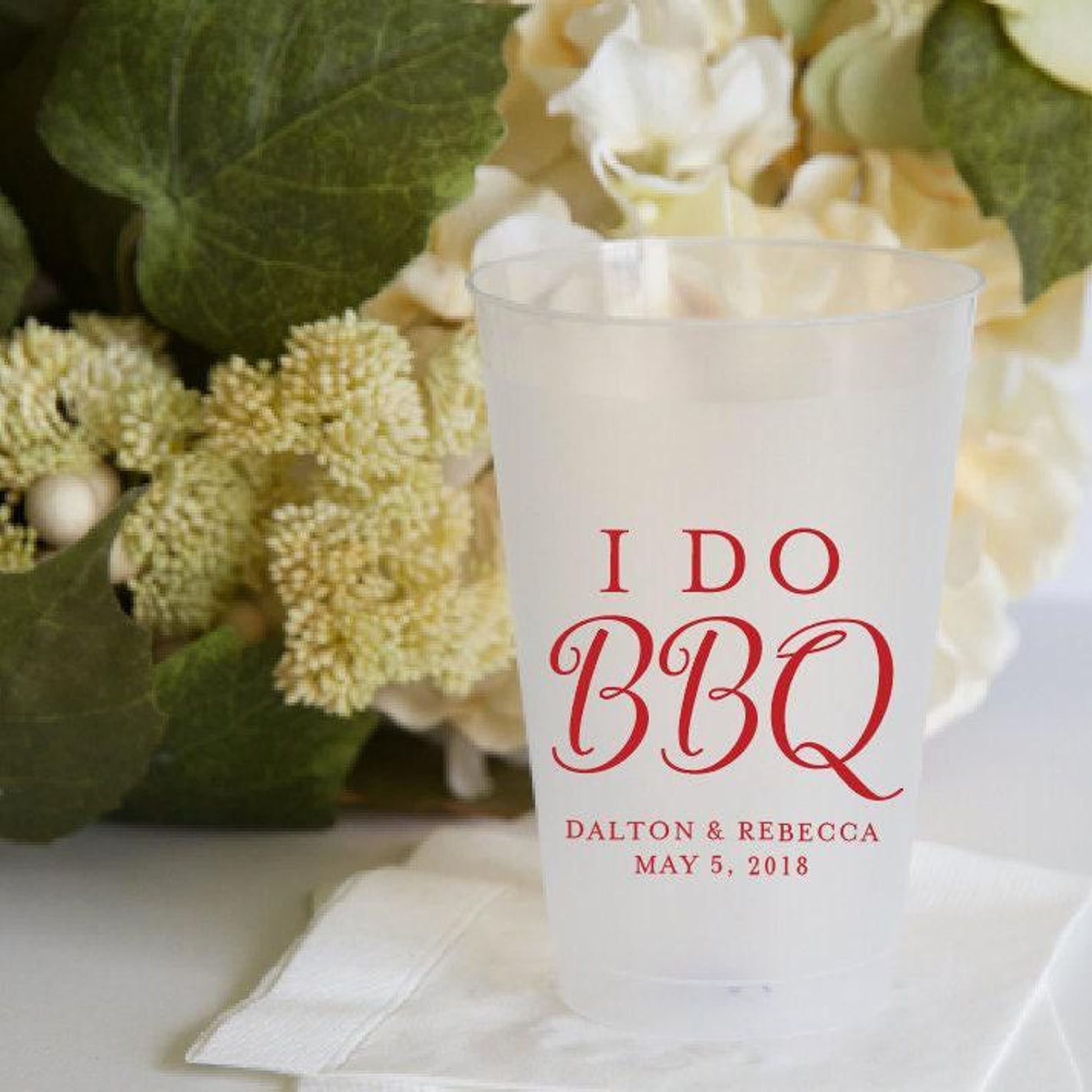 I Do BBQ Personalized Frosted Wedding Cups - Cup - Frosted