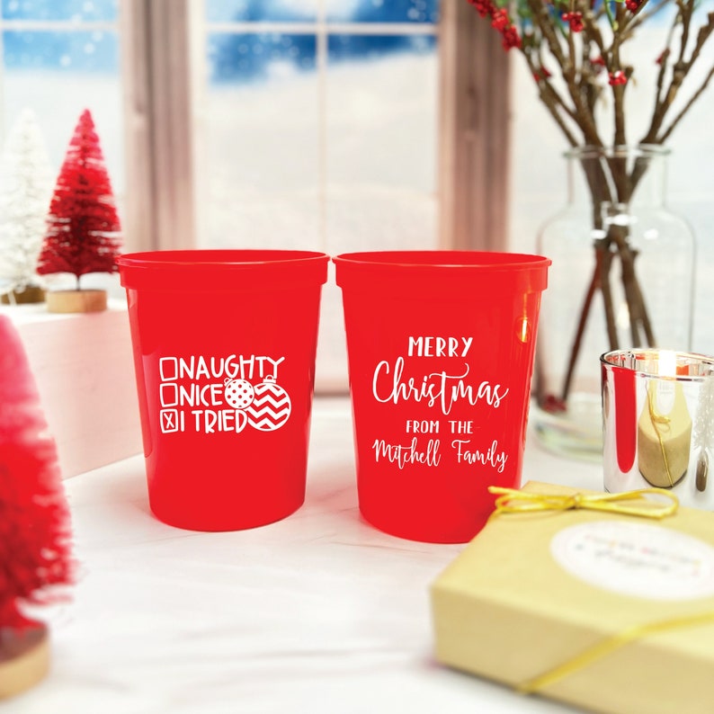 Naughty | Nice | I Tried! Christmas Stadium Cups