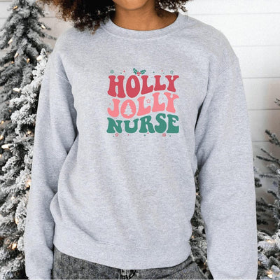 Holly Jolly Nurse Retro Christmas Sweatshirt