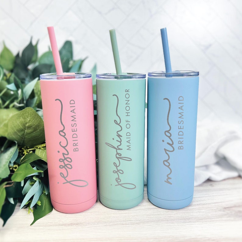 Bridal Party Personalized Skinny Tumblers