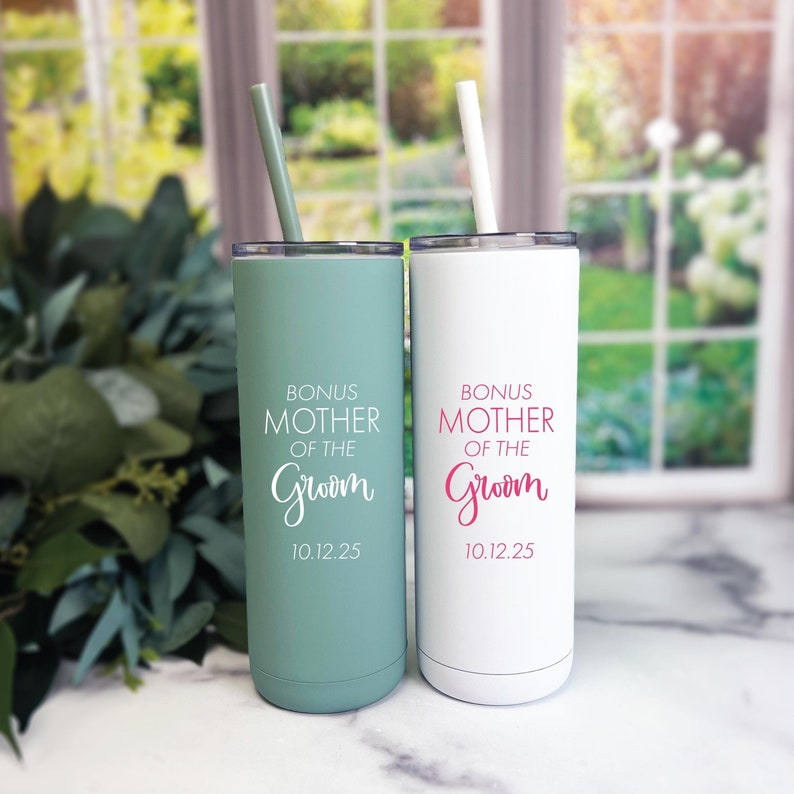 Bonus Mother Of The Groom Personalized Skinny Tumbler