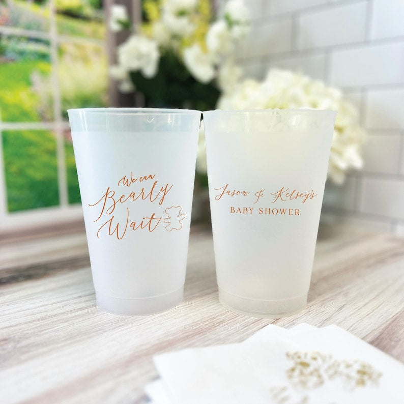 Bearly Wait Baby Shower Frosted Plastic Cups