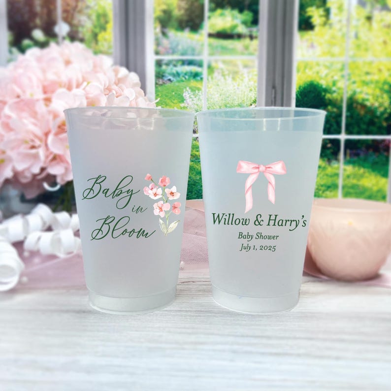 Baby In Bloom Custom Full Color Frosted Plastic Cups