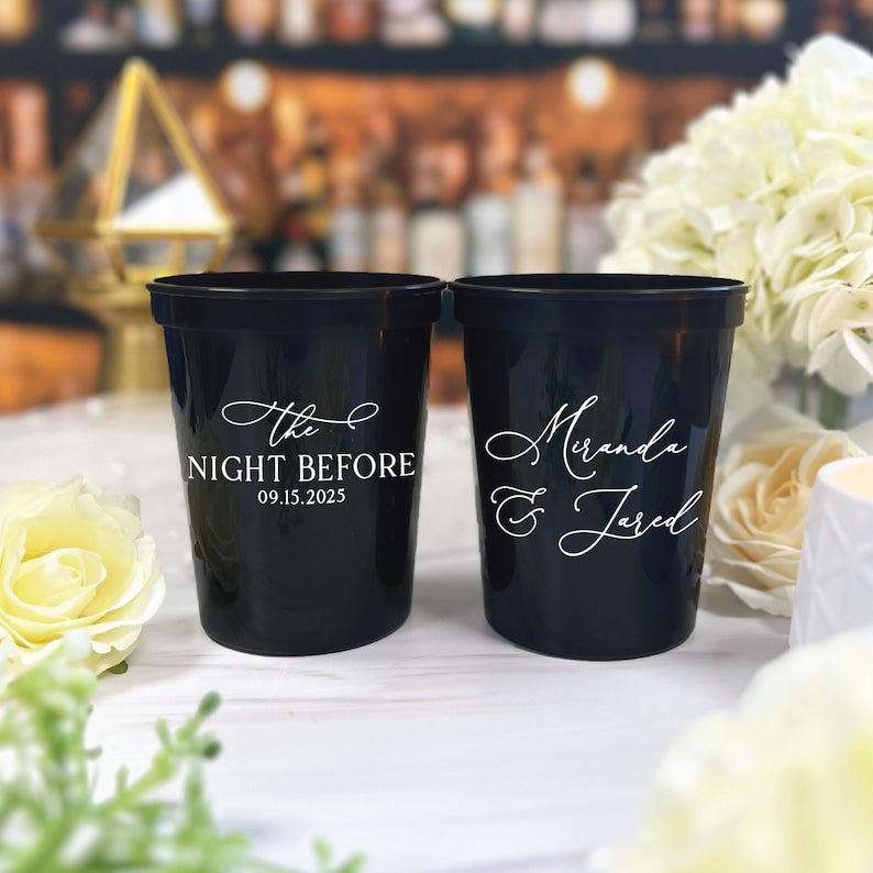 The Night Before Rehearsal Dinner Wedding Stadium Cups