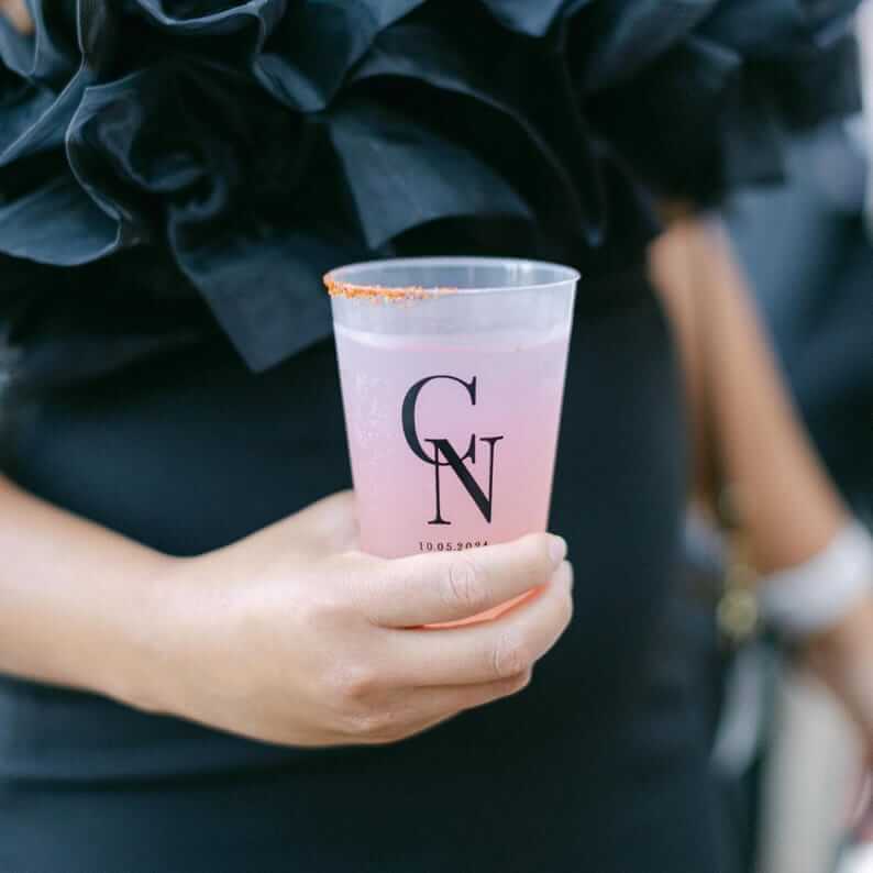 Custom Monogram Wedding Cups