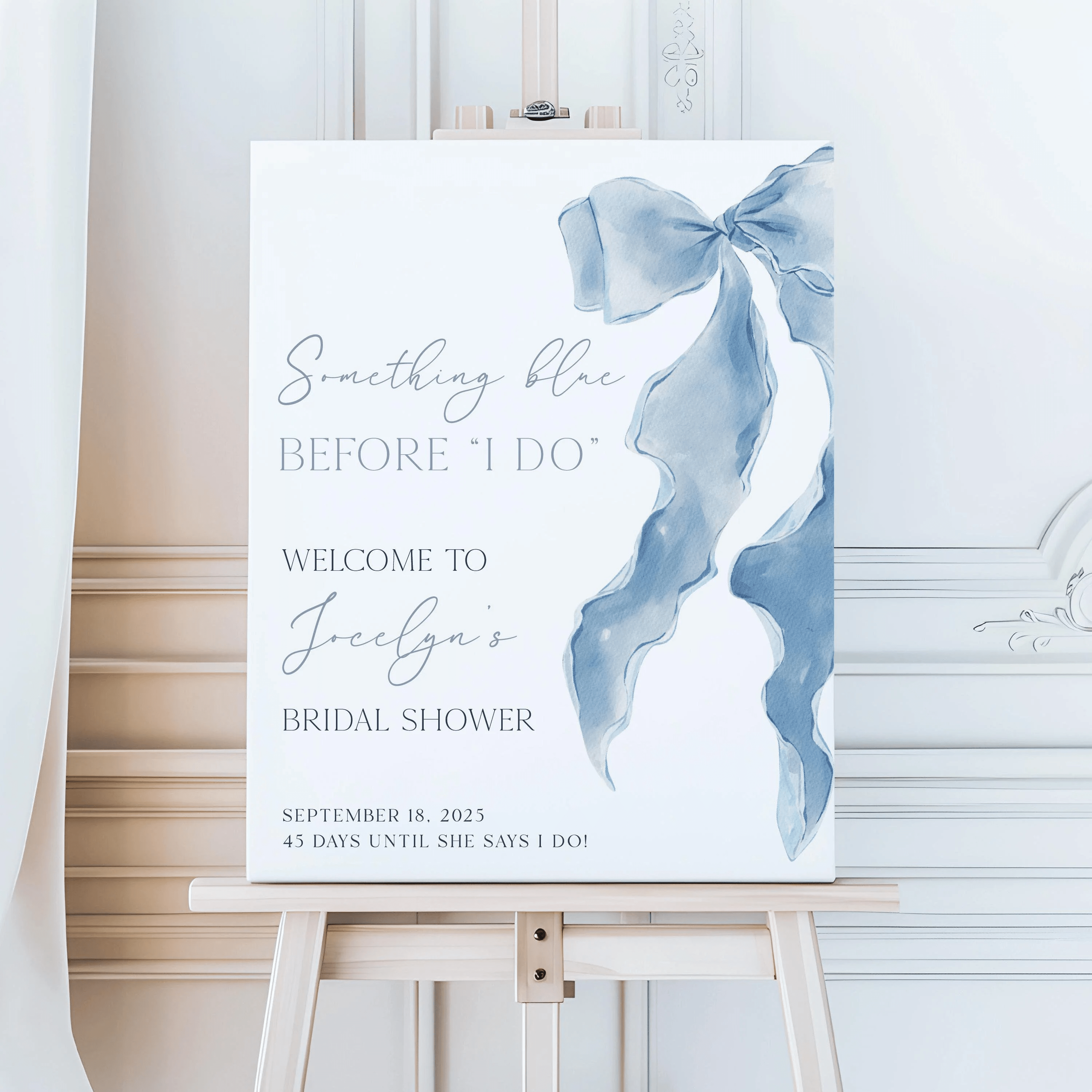 Something Blue Before I Do Bridal Shower Acrylic Sign - Welcome Sign