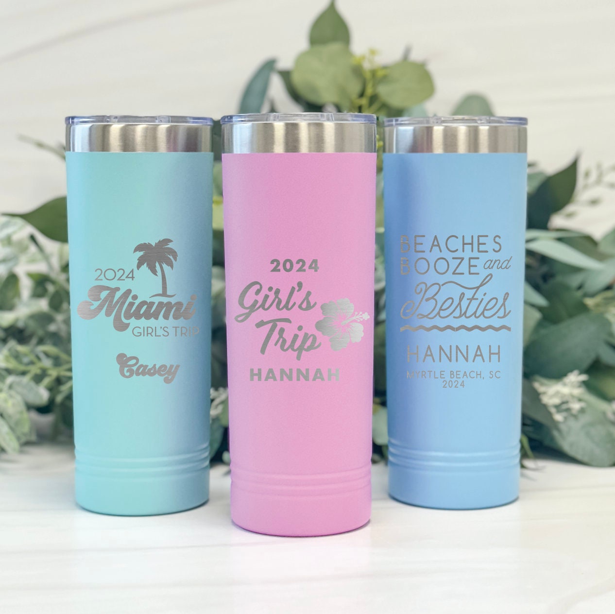 Girl's Trip Travel Skinny Tumbler - Barn Street Designs