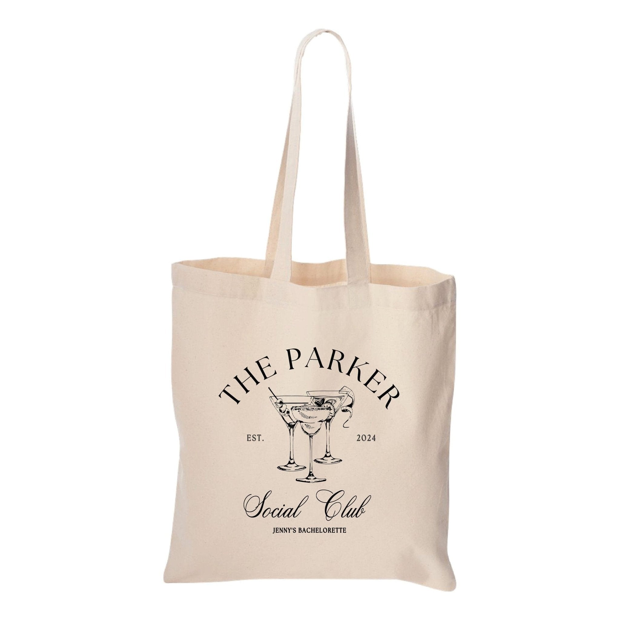 Cocktail Social Club Bachelorette Canvas Tote Bag - Tote Bags - DTF Bachelorette