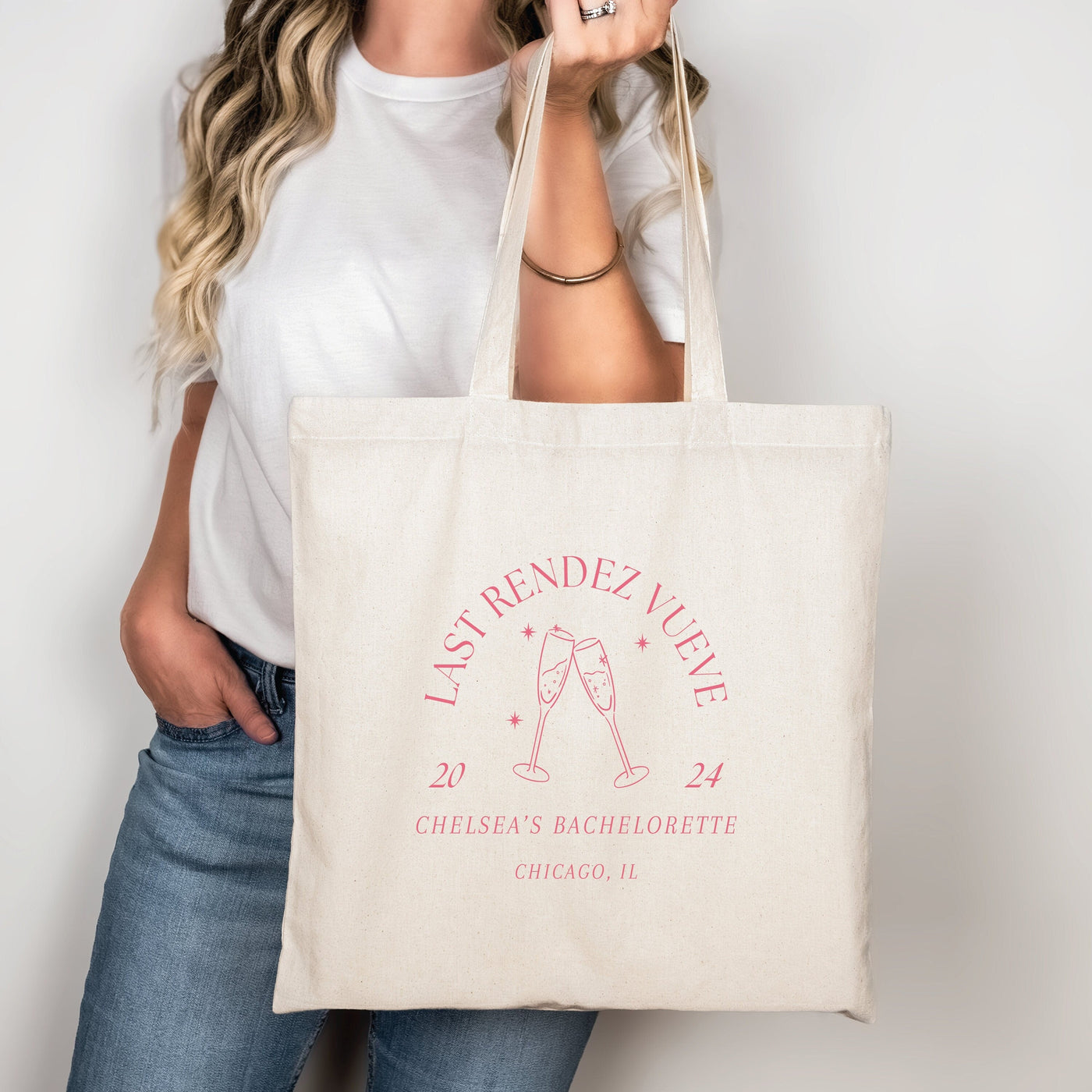 Last Rendez Vueve Bachelorette Canvas Tote Bag - Bags for Bridesmaids, Bachelorette Tote Bag, Personalized Bachelorette Favor Bag