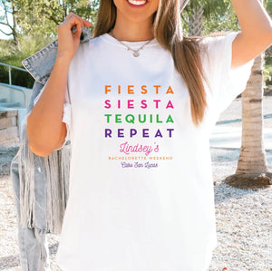 Fiesta Siesta Tequila Repeat Bachelorette T-Shirt
