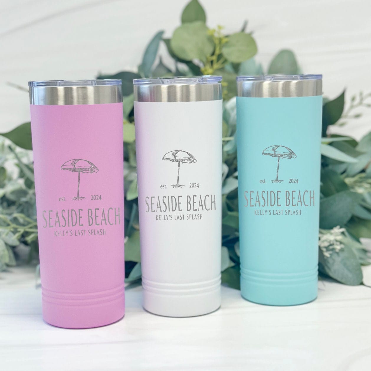 Last Splash Bachelorette Party Personalized Tumbler - Skinny Tumbler - JDS